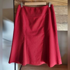 JCrew Wool Mid-length Skirt, Red, Size 6